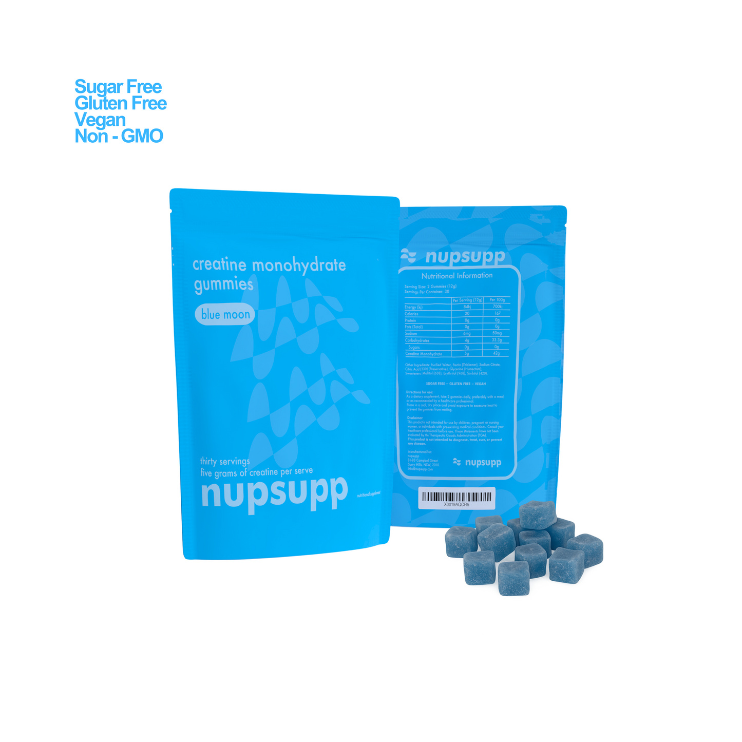 Creatine Monohydrate Gummies, 5g Creatine in 2 Gummies